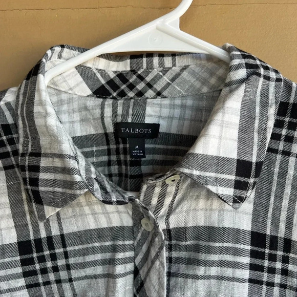 Talbots Plaid Flannel Button Down Shirt - Size M - Picture 3 of 5